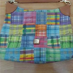 Dooney & Bourke patchwork plaid purse with ants